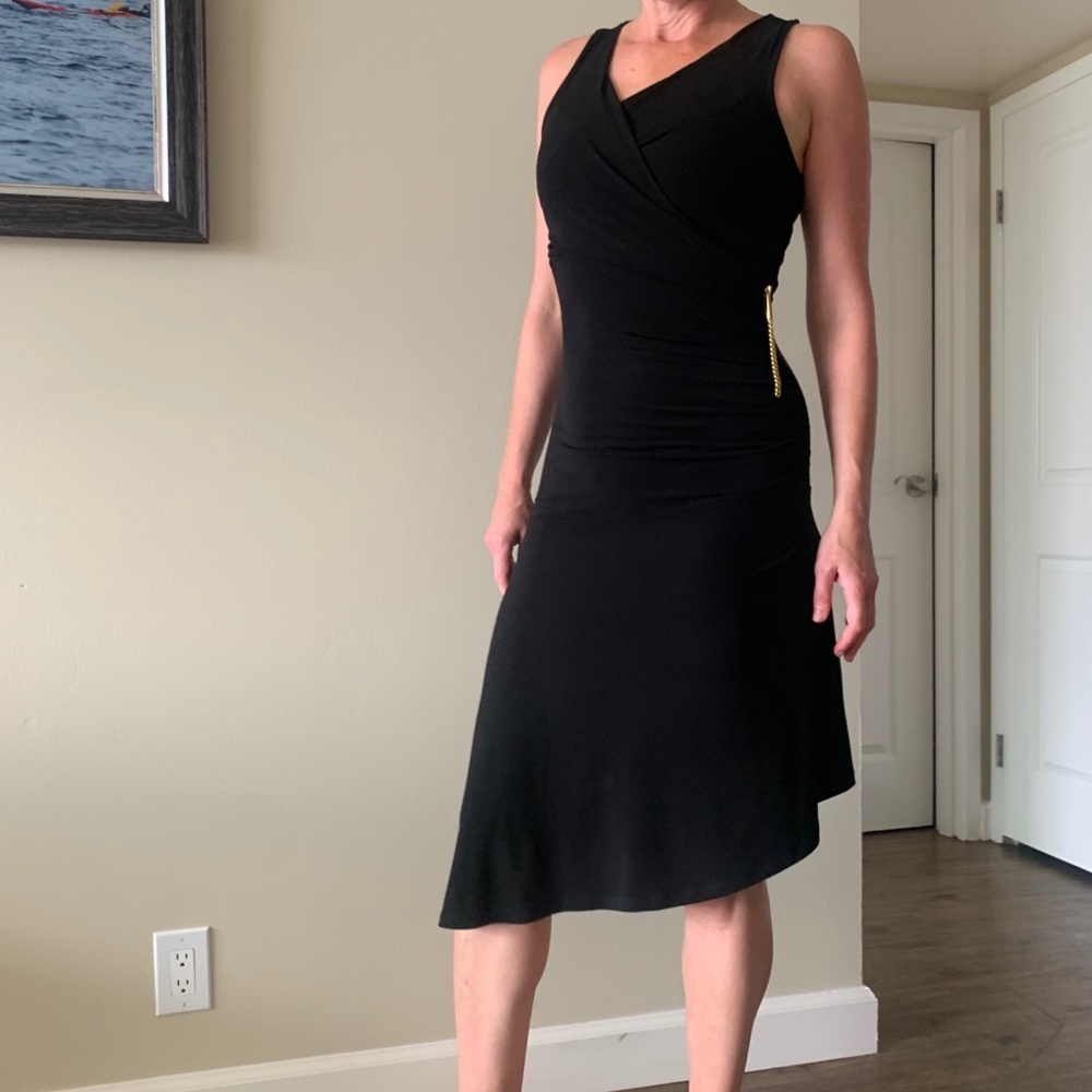 Michael kors black jersey asymmetrical dress XS